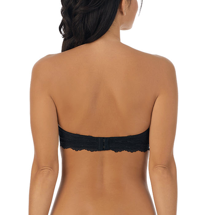 OnGossamer Women's Beautifully Basic Lace Back Plunge Bra, Black