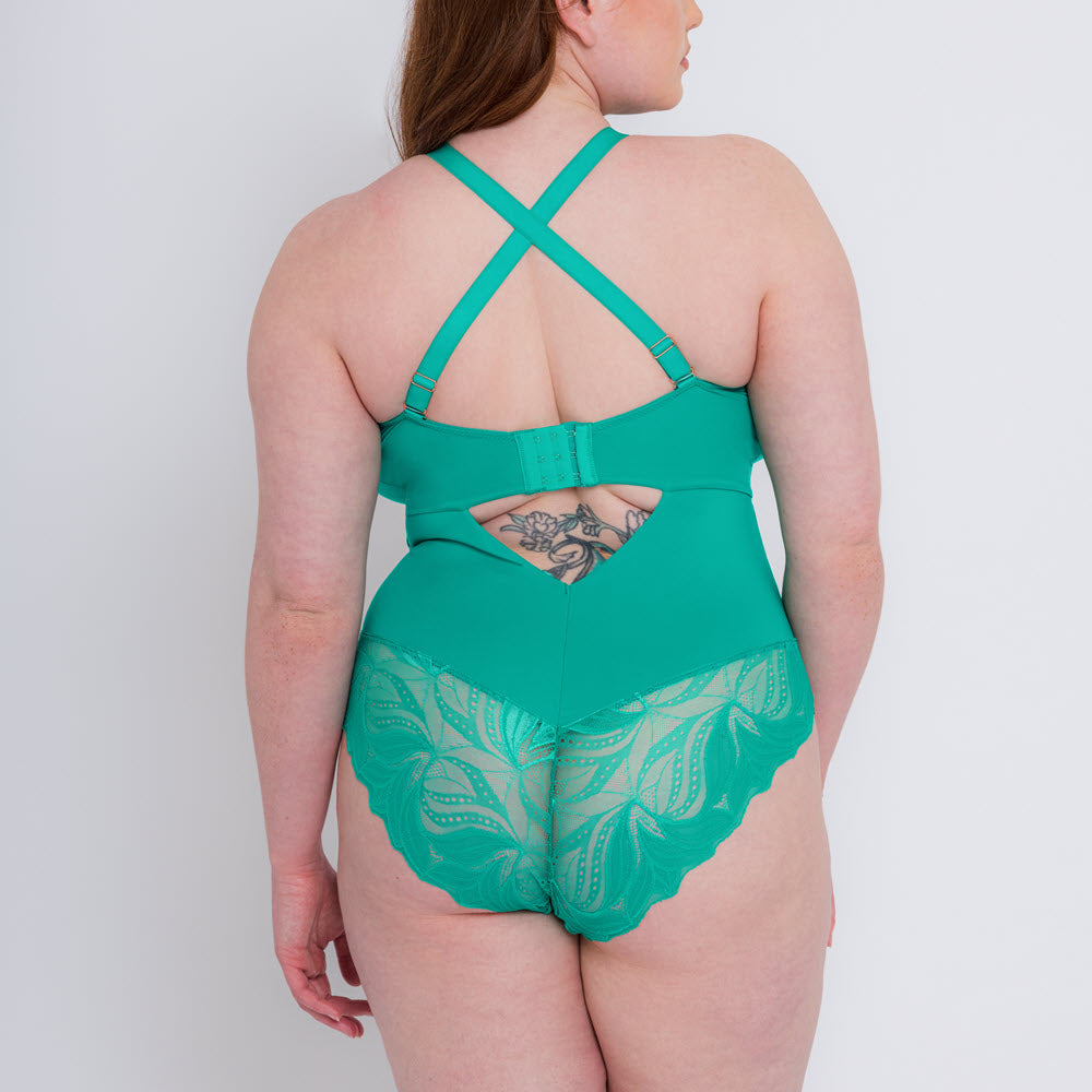 Curvy Kate Scantilly Indulgence Jade Stretch Lace Bodysuit 010704