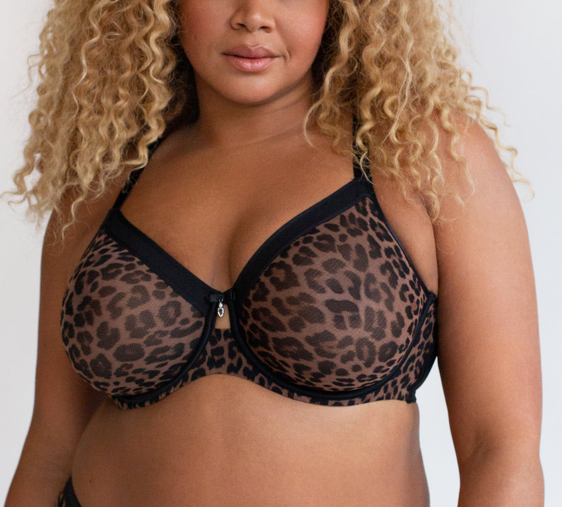 Curvy Couture Sheer Mesh Unlined Bra 1311 