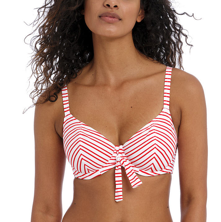 Freya Swimwear New Shores Chili Red Plunge Bikini Top 202502 – The Bra Genie