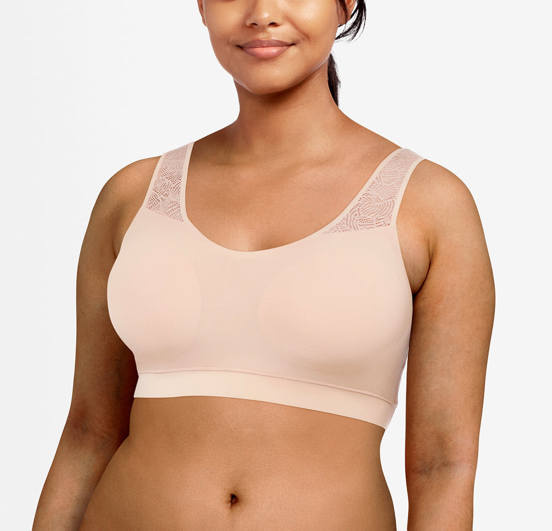 Chantelle 11G1 SoftStretch Padded Top with Lace - Nude Blush