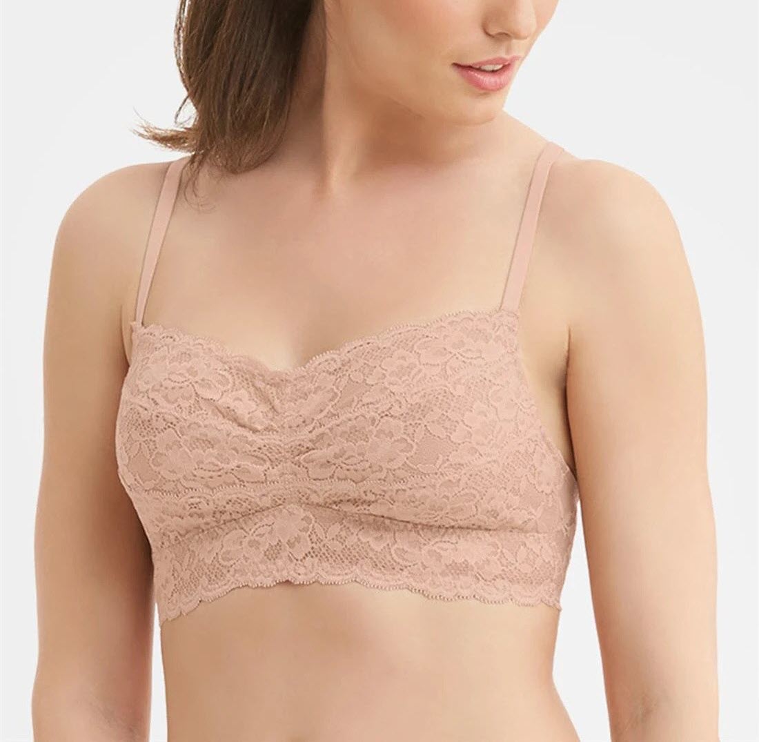 Montelle Cup Sized Lace Bralette in Sand