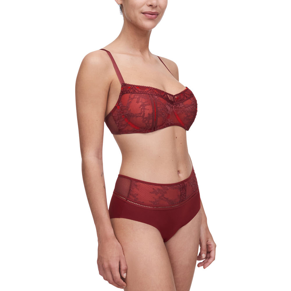 Passionata by Chantelle Olivia Fig Poison Red High Waist Brief Panty P49J30