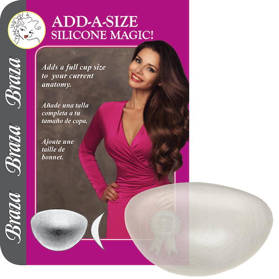 A.gerolez Silicone Bra Inserts, 2 Cup Sizes Larger Gel Pads