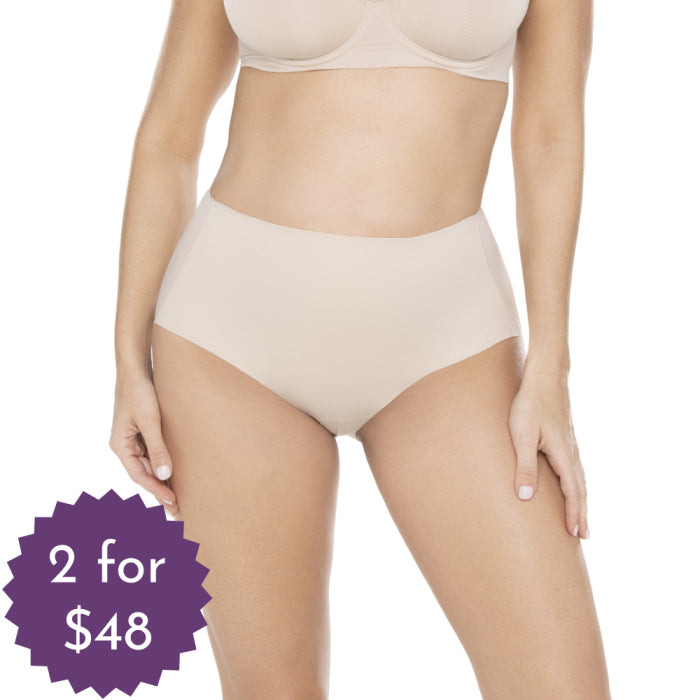 Buy Nude Tummy Control Light Shaping High Waist Thongs 2 Pack from