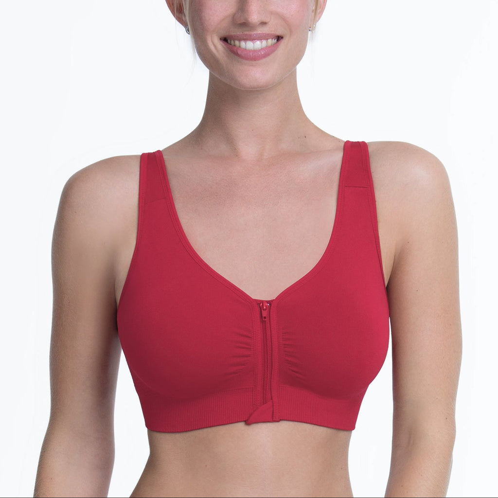 Anita Lynn Red Post Mastectomy Wireless Zip Up Bra 5768X – The Bra