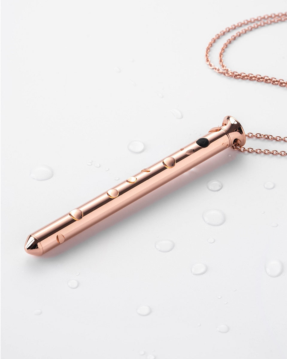 Crave Vesper2 Black and Rose Gold Vibration Toy Necklace The Bra Genie Crave Vesper2 Black and Rose Gold Vibration Toy Necklace The Bra Genie
