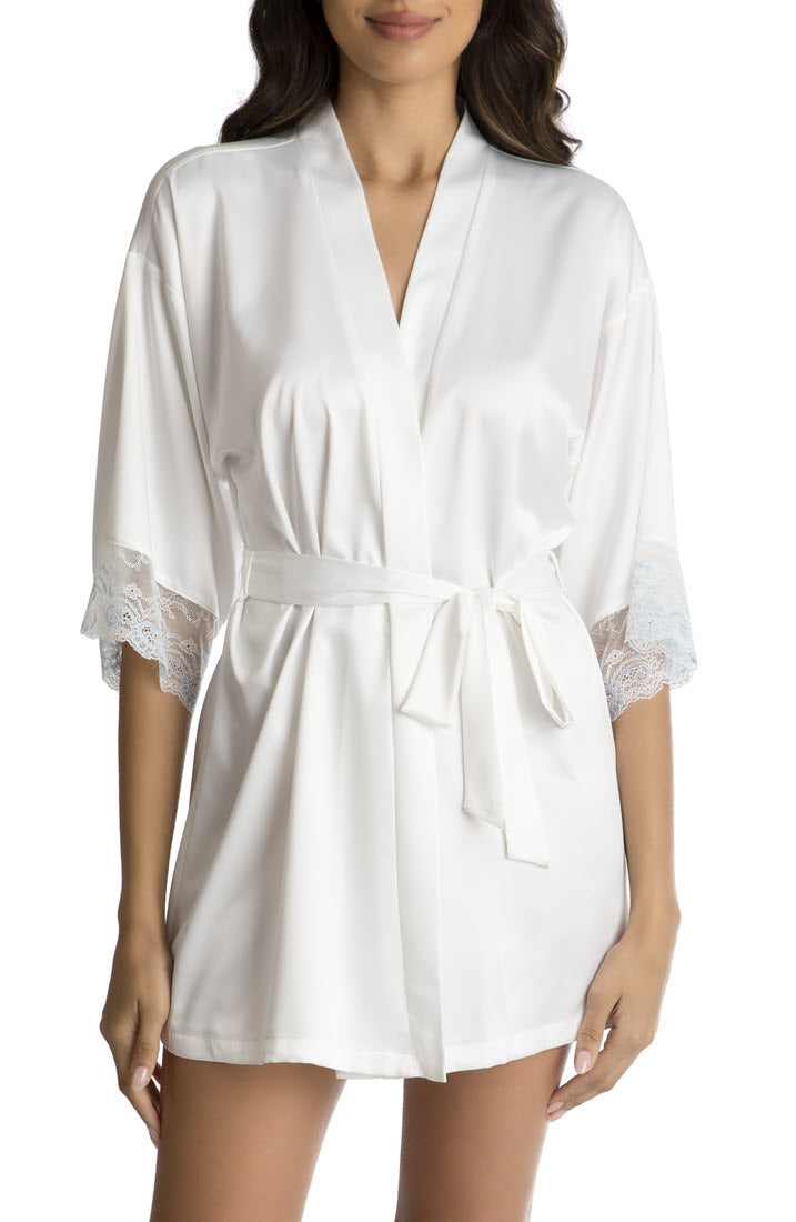 Long Satin Robes w/Lace for Plus Size Lingerie Silk Bathrobe Lounge Br –  BENIAN