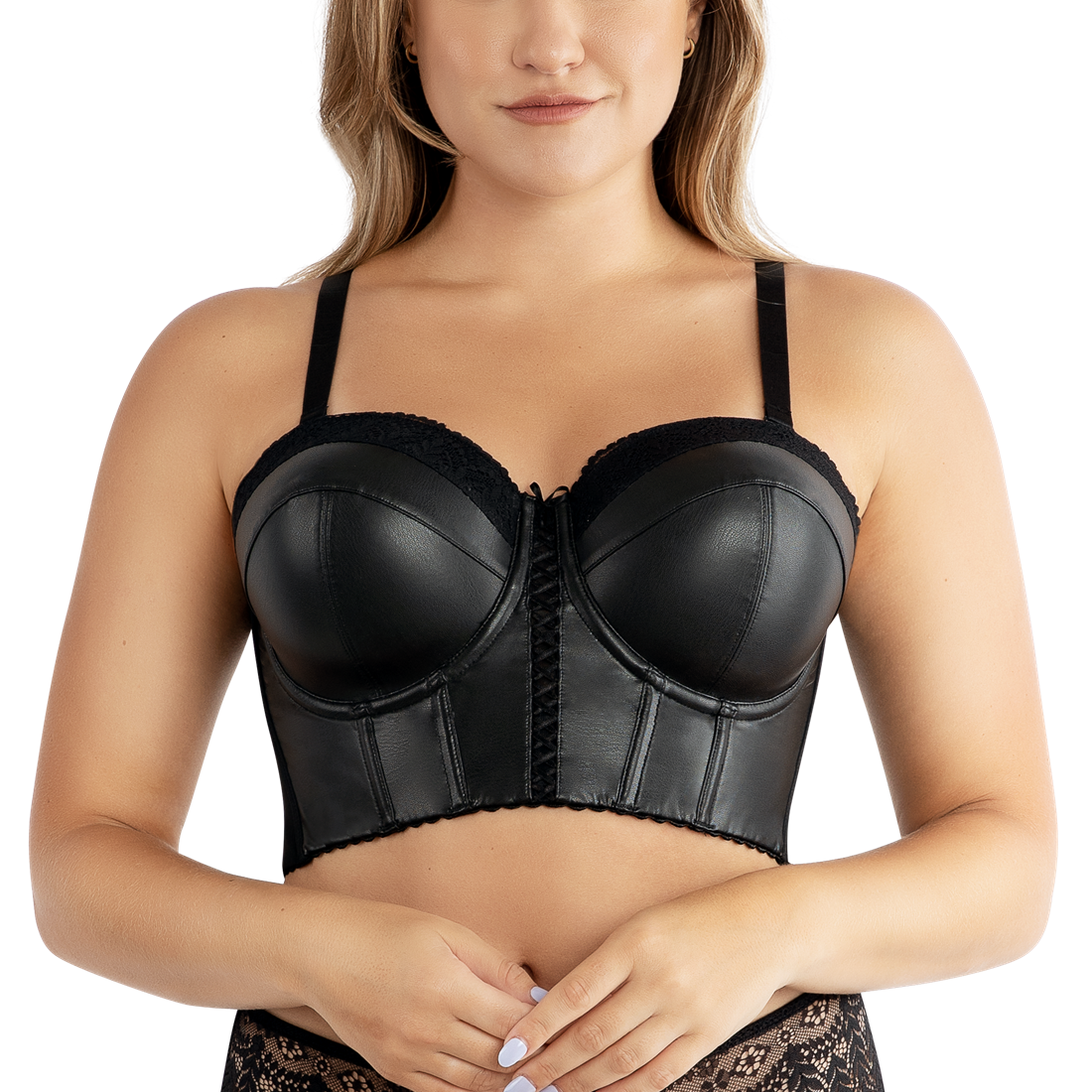 Yummie Women's Evelyn Long Line Seamless Wire Free Racer Back Bra, Black,  Small-Medium : : Clothing, Shoes & Accessories