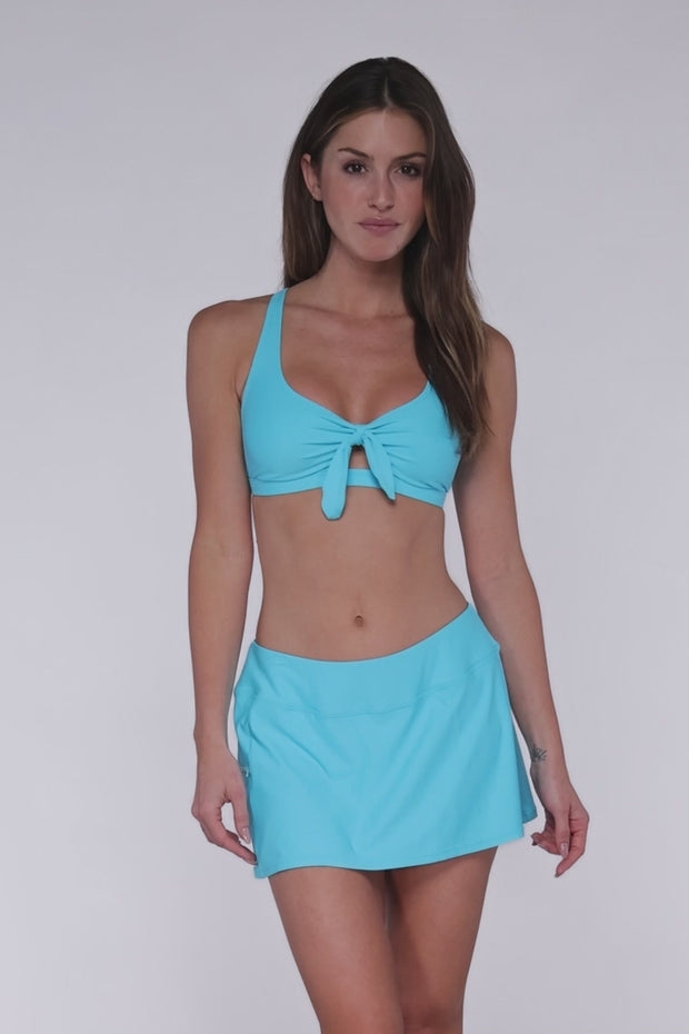 Jade Swim Skirt Coverup - Aqua Blue – Eidon