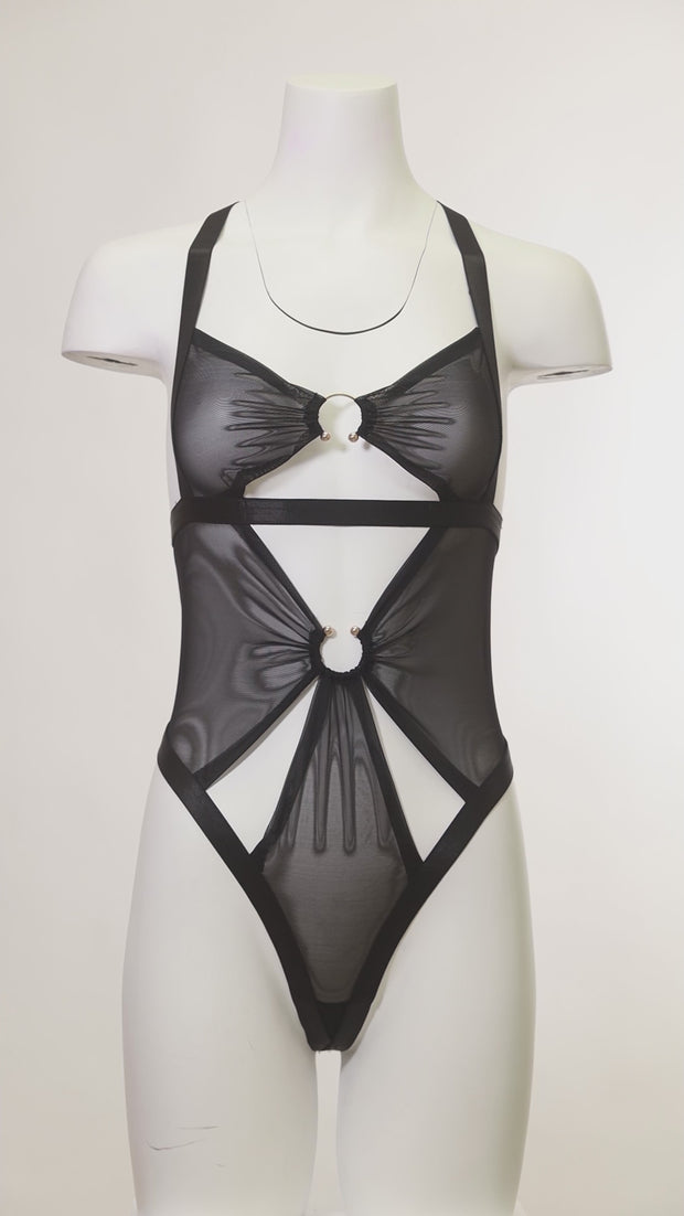 Oh La La Cheri Lingerie Esme Black Sheer Bodysuit 52-12081 – The