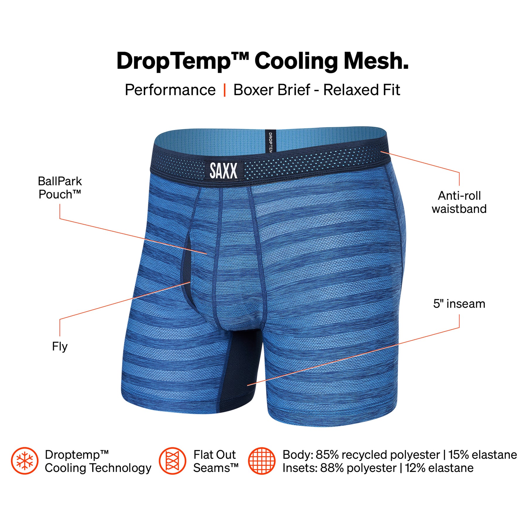 Saxx Droptemp Cooling Cotton Dark Ink Trunk Underwear TR44 – The Bra Genie