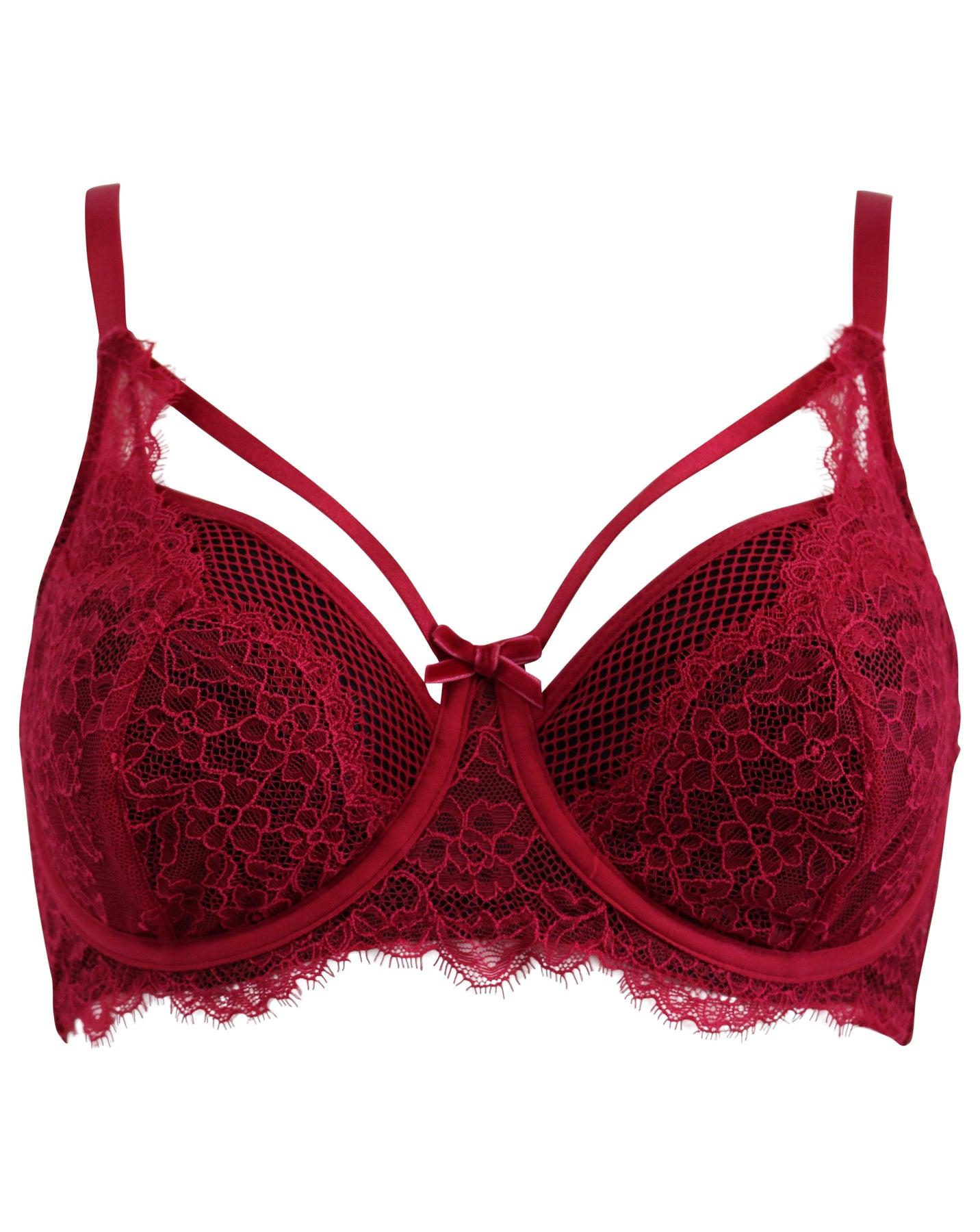 Pour Moi India Embroidery Underwire Bustier (20339)- Red